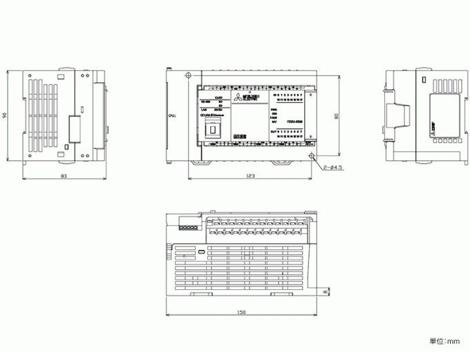 FX5U-32MT/ES ダウンロード(外形図・CAD) MELSEC iQ-F シーケンサ MELSEC 仕様から探す｜三菱電機 FA